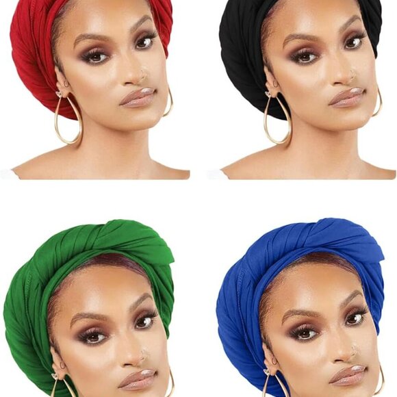 Head Wraps for Black Women Polyester Large Hair Scarf Hijab Turban Headband - Picture 4 of 6